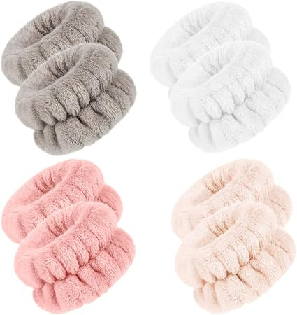 4 Pairs Wrist Spa Washband Microfiber Wrist Wash Towel Band Wristbands for Washing Face Absorbent... | Amazon (US)
