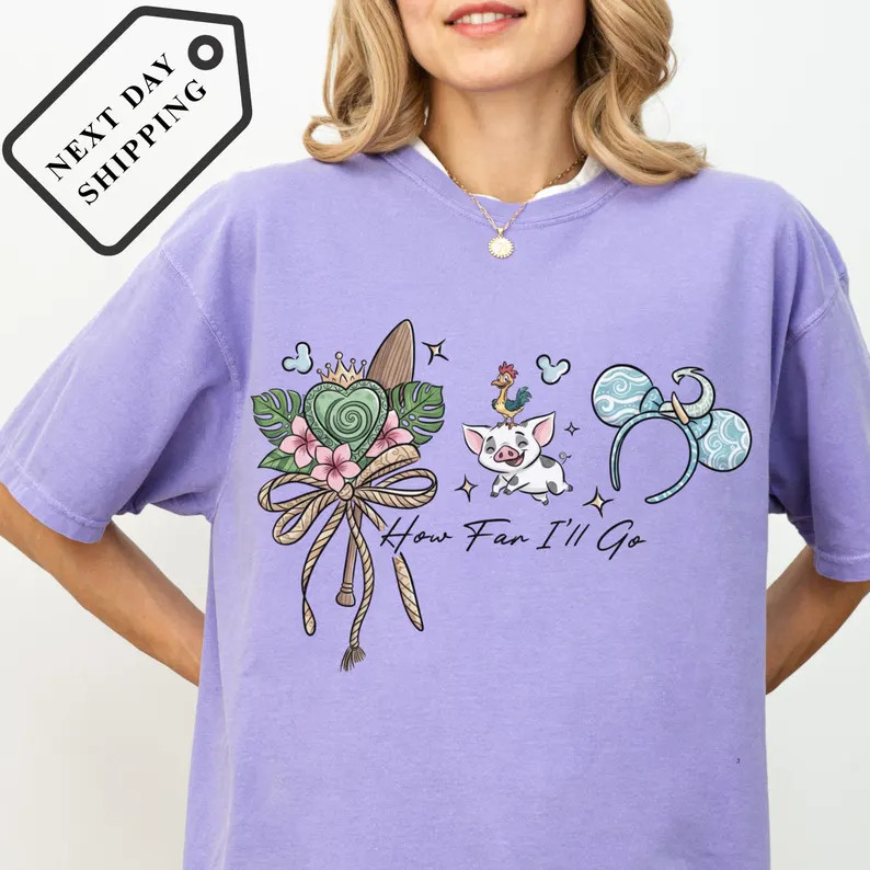 Comfort Colors® Disney Moana Shirt, Moana Pua Hei Hei Shirt, Tropical Disney Adventure Tee, Moan... | Etsy (US)