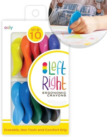 Ooly Ergonomic Erasable Crayons for Young Kids, 10 Colored Crayons in Bright Colors are Non-Toxic... | Amazon (US)