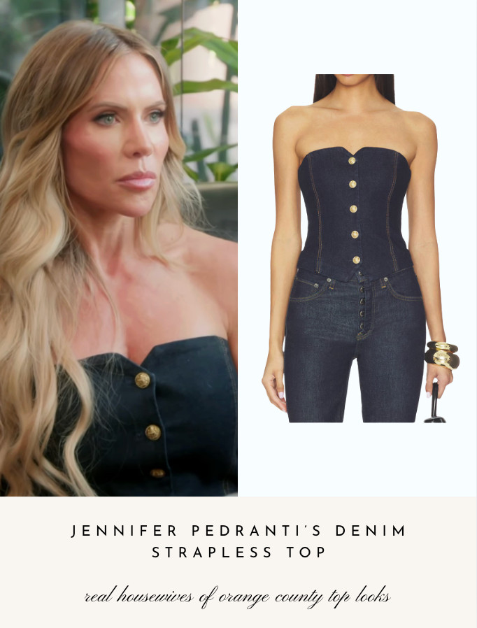 Jennifer Pedranti's Denim Strapless Top 

 