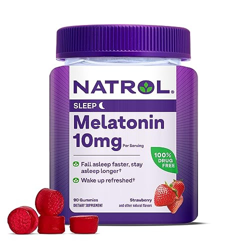 Natrol Melatonin 10mg, Dietary Supplement for Restful Sleep, 90 Strawberry-Flavored Gummies, 45 Day Supply | Amazon (US)