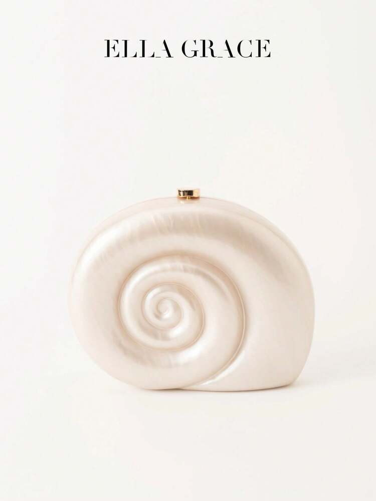 ELLA GRACE Oval Acrylic Bag, Simple And High-End Style,Suitable For Commuting, Dating, And Partyoccasions | SHEIN
