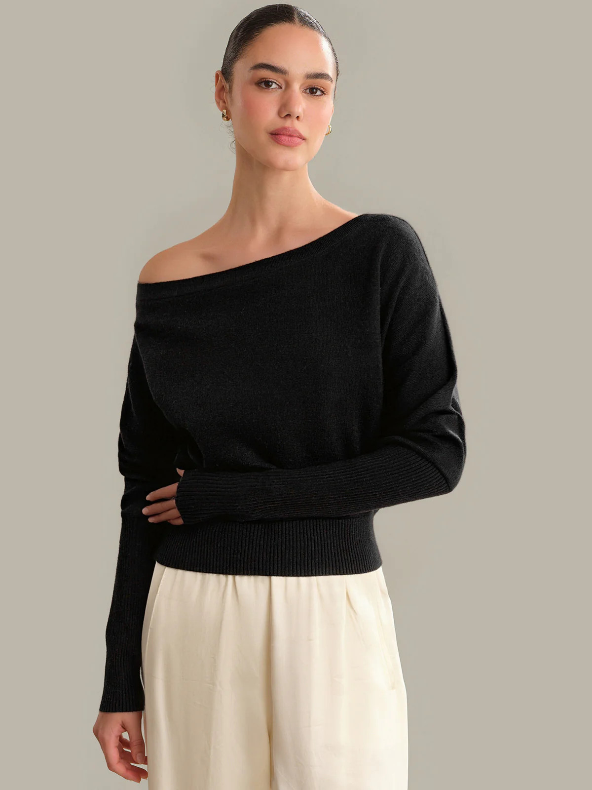 Lana: Off The Shoulder 100% Cashmere Pullover | 525 America