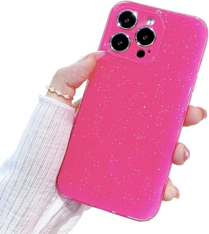 Fycyko for iPhone 14 Pro Max Case Glitter Bling Cute Women Girl Phone Case Soft Twinkle Sparkly P... | Amazon (US)