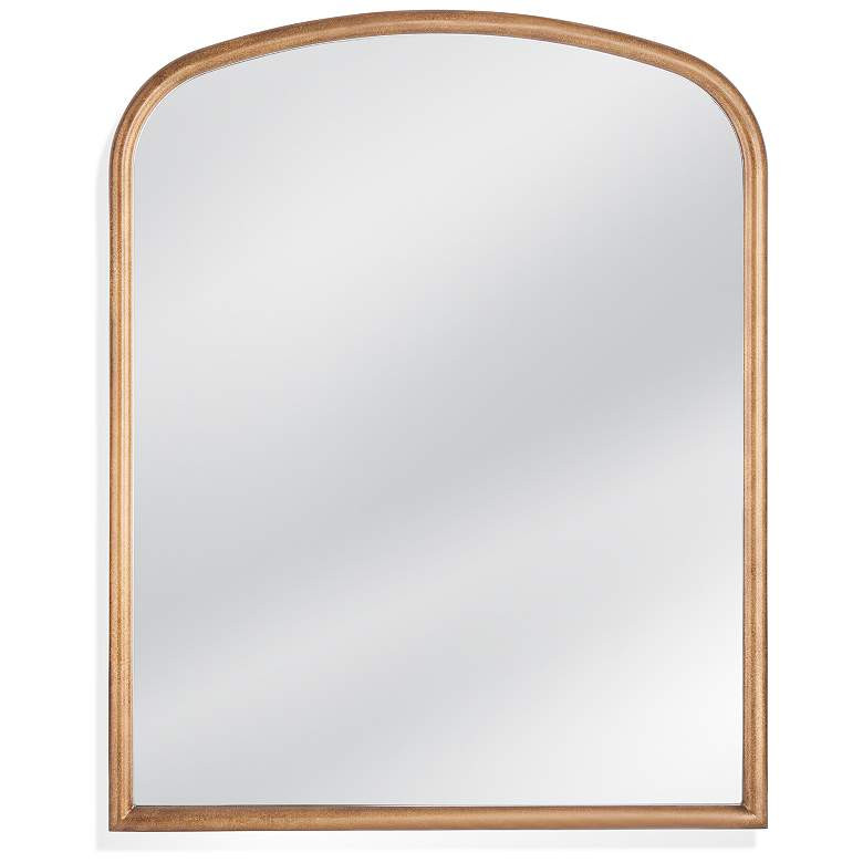 Monroe Gold 40" x 50" Arched Crown Oversized Wall Mirror | Lamps Plus