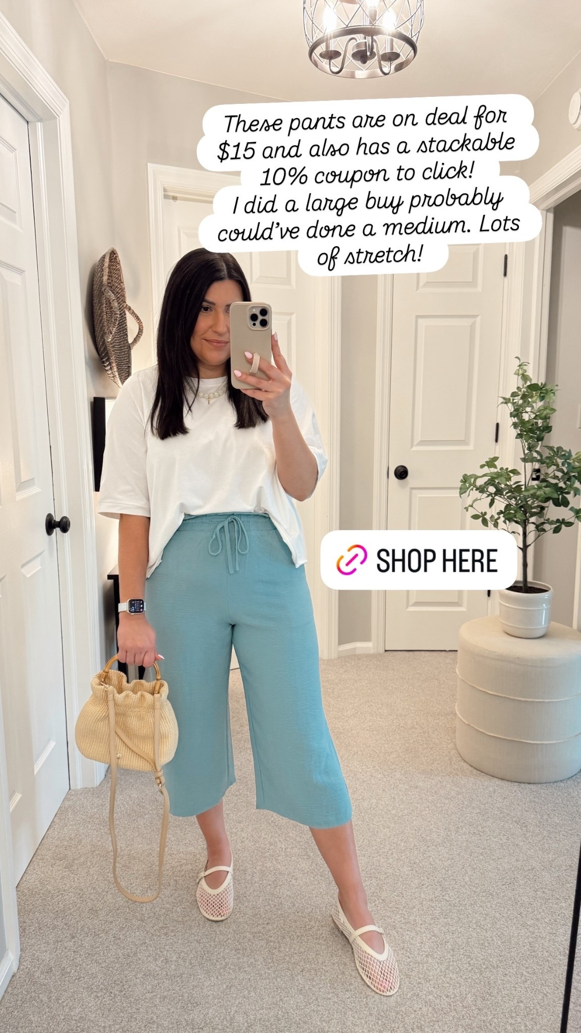 These pants are on deal for $15 and also has a stackable 10% coupon to click! 
I did a large buy probably could’ve done a medium. Lots of stretch!