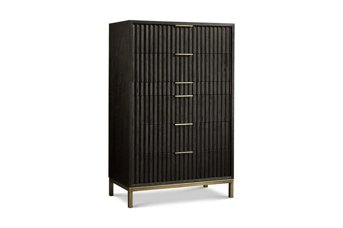 Westmont Chest BLACK/BRUSHED STEEL | Apt2B Furniture and Home Decor