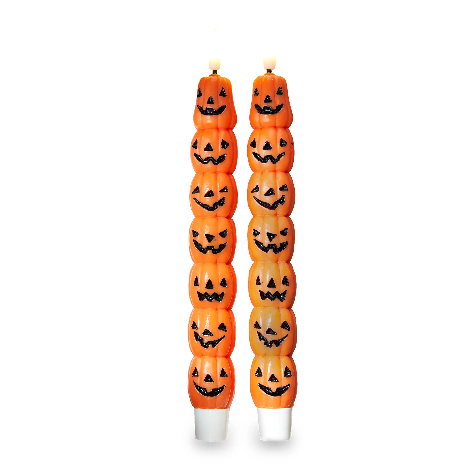 Halloween Jack-O-Lantern LED Tapers Set of 2 | Wayfair North America