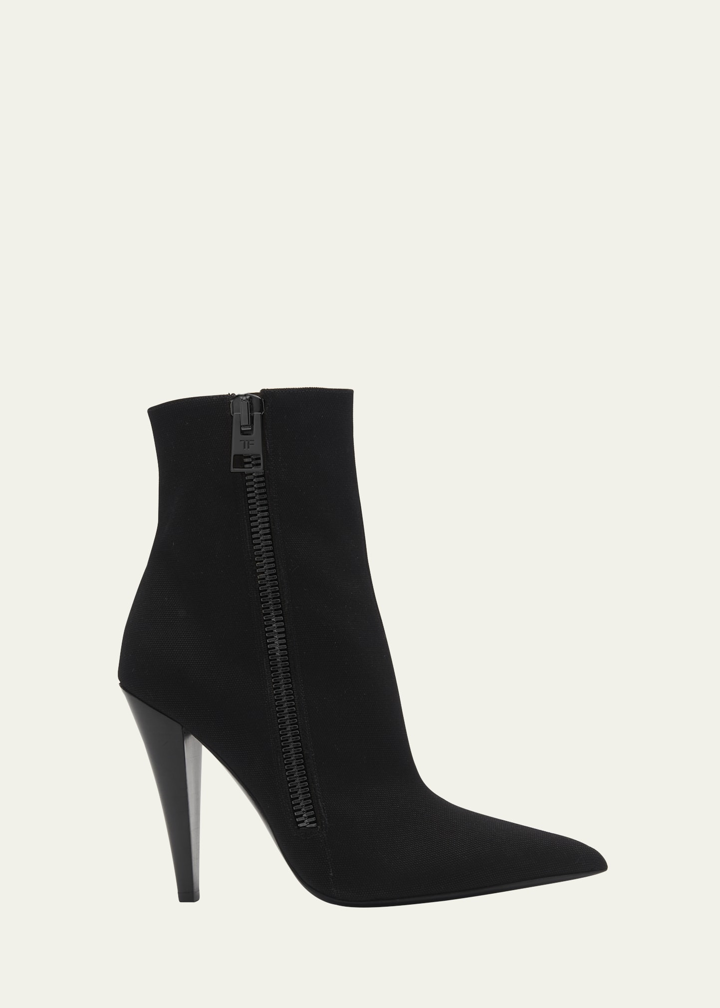 TOM FORD 105mm Canvas Zipper Booties | Bergdorf Goodman