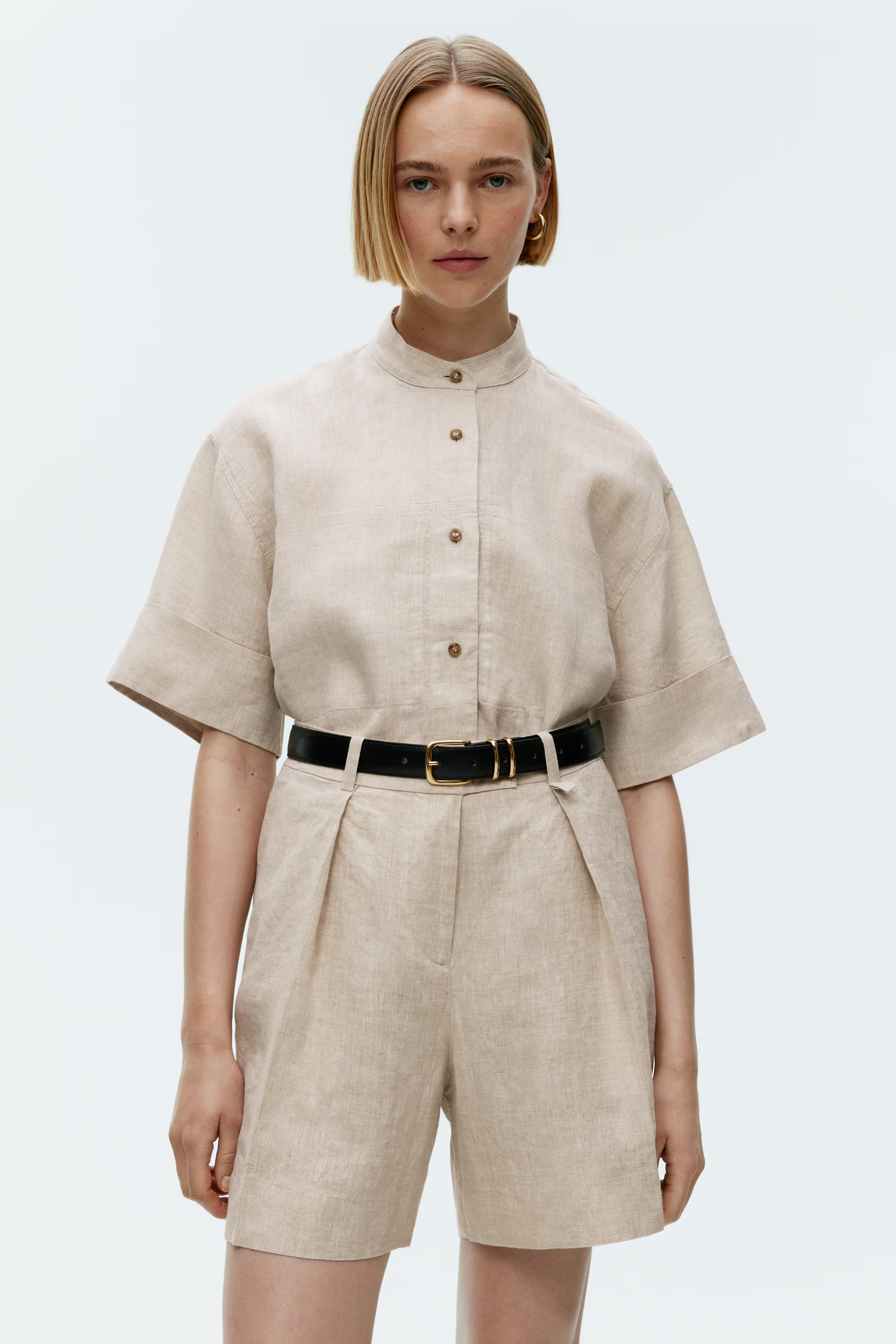 Leinenshorts mit hohem Bund | H&M (DE, AT, CH, NL, FI)