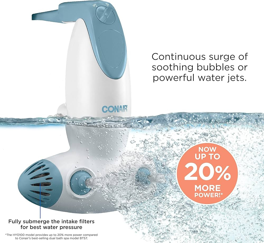 Conair Jet Hydro Spa - Portable Bath Spa with Dual Hydro Jets for Tub - Bath Spa Jet for Tub Crea... | Amazon (US)