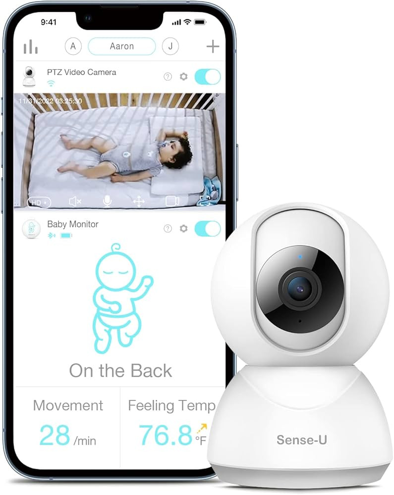 Sense-U Video Baby Monitor with Remote Pan-Tilt-Zoom Camera, 2-Way Talk, Night Vision, Background... | Amazon (US)