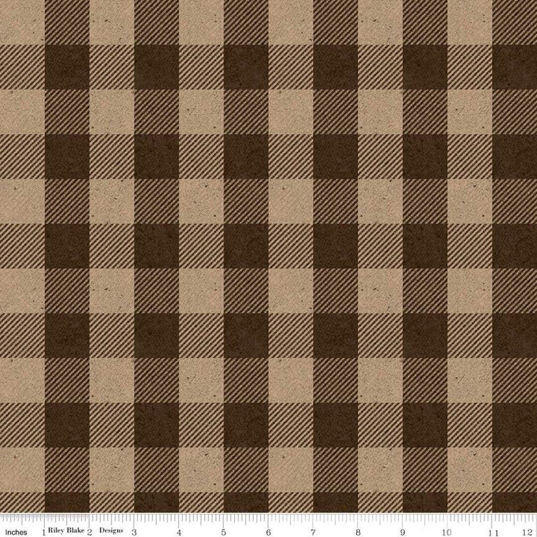 All About Plaids Buffalo Check C635 Brown by Riley Blake Designs - 1" Checks Checkered Brown Tan ... | Etsy (US)