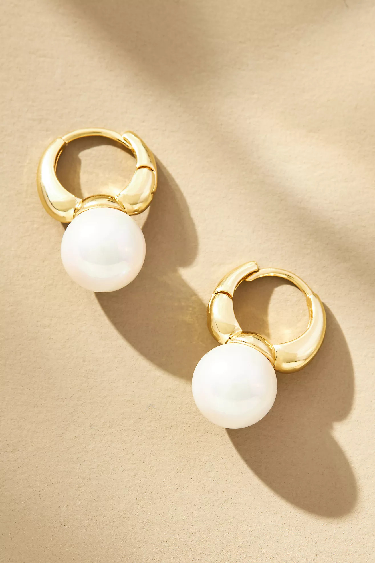Pearl Huggie Hoop Earrings | Anthropologie (US)