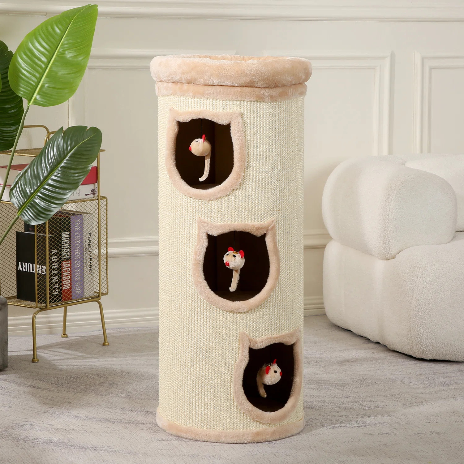 Tucker Murphy Pet™ Triple Layer Cat Bed with Scratching Post Cat Condo with Cat Toys for Indoor... | Wayfair North America