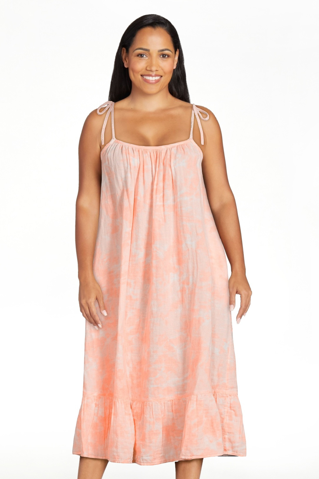 Time and Tru Women's Tie Shoulder Midi Dress, Sizes XS-XXXL | Walmart (US)