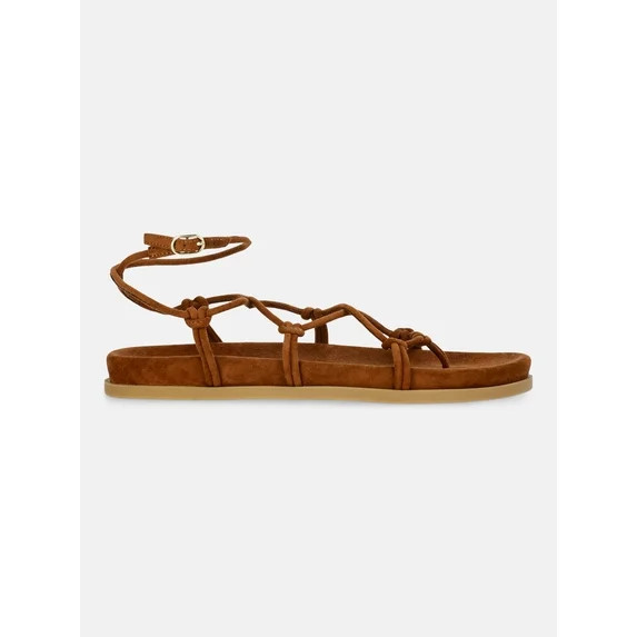 No Boundaries Faux Suede Lace Up Sandals, Women's | Walmart (US)