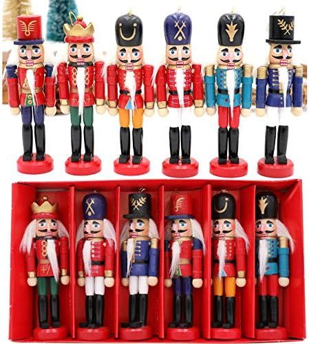 OurWarm Nutcracker Christmas Decorations 6Pcs Christmas Nutcrackers Ornaments, Nutcracker Figures... | Amazon (US)