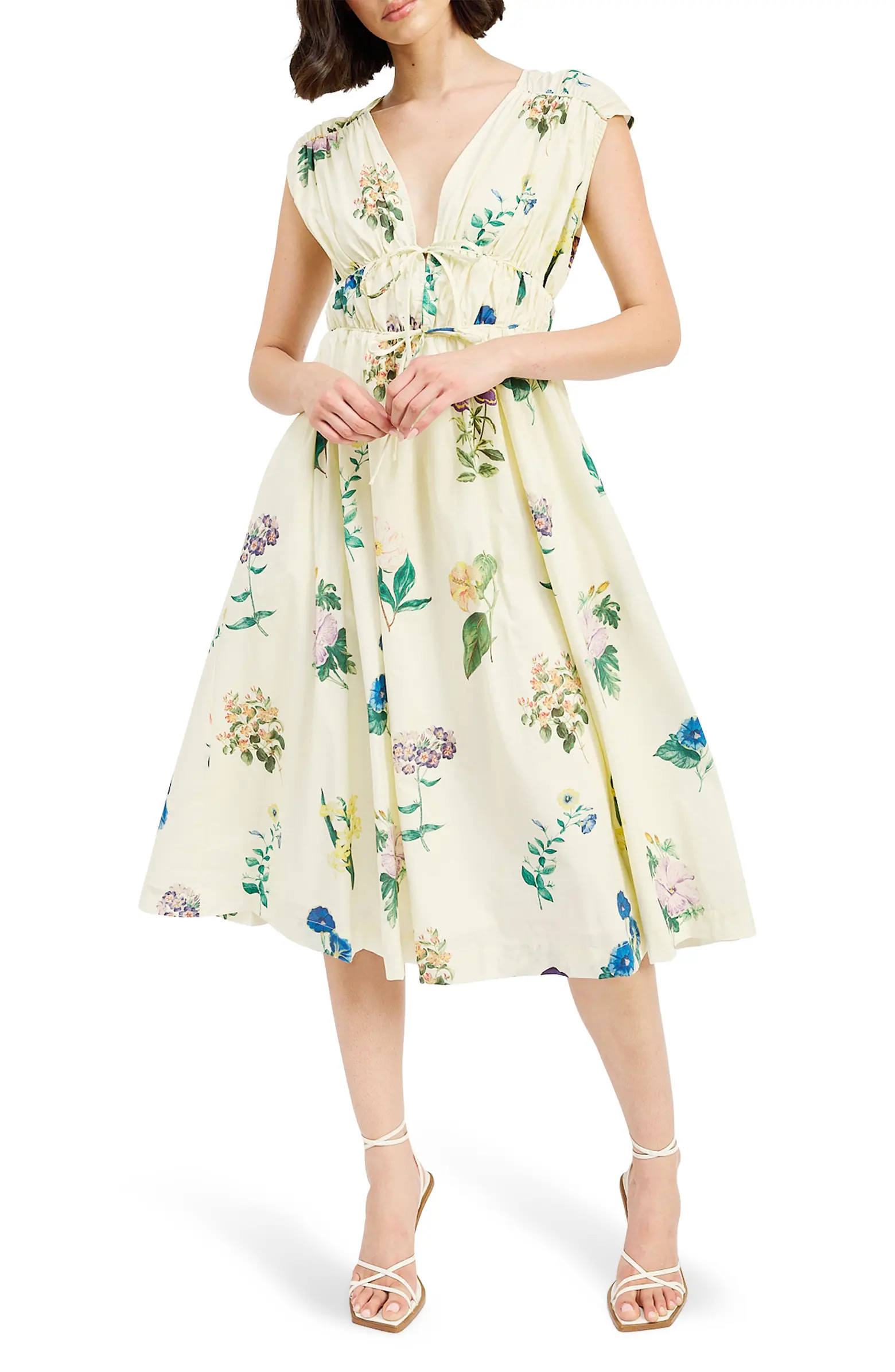 En Saison Ashley Floral Print Sleeveless Midi Dress | Nordstrom | Nordstrom