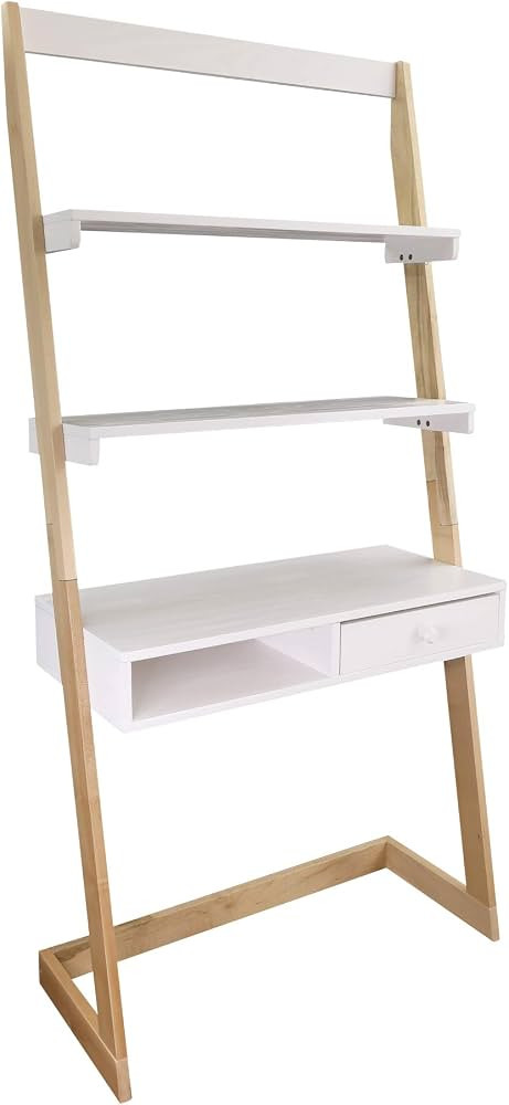 American Trails Freestanding Ladder Desk With Drawer, Natural Maple/White | Amazon (US)