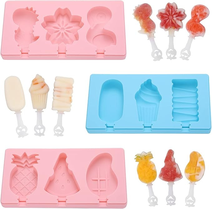 Popsicle Molds, HomLeaFac Silicone Ice Pop Molds with Lids Packs of 3x3 cubs for Kids,Reusable Ic... | Amazon (US)
