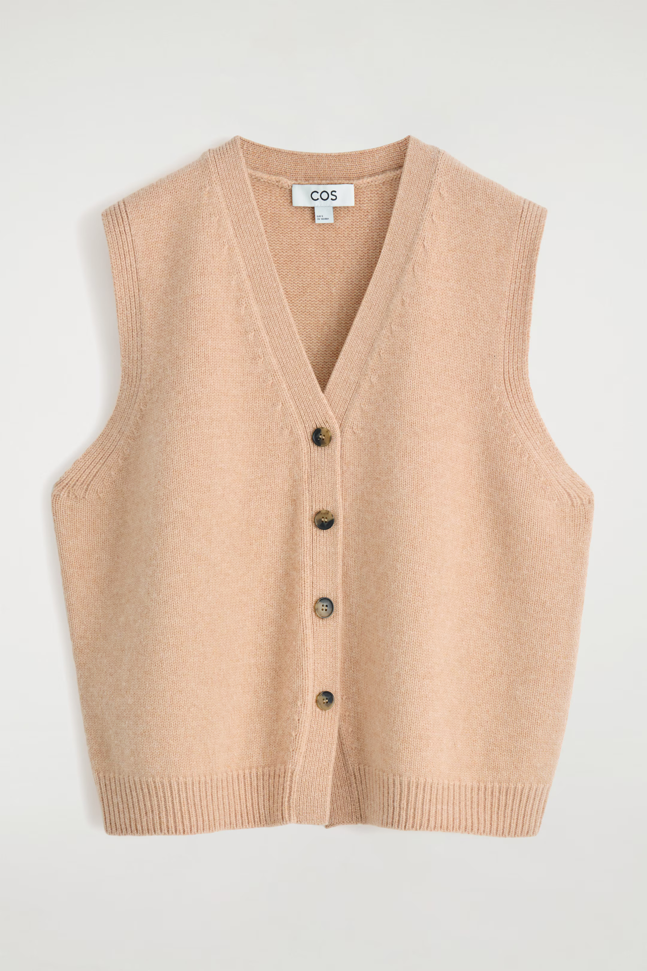 KNITTED CASHMERE-BLEND VEST - BEIGE | COS GB | COS UK