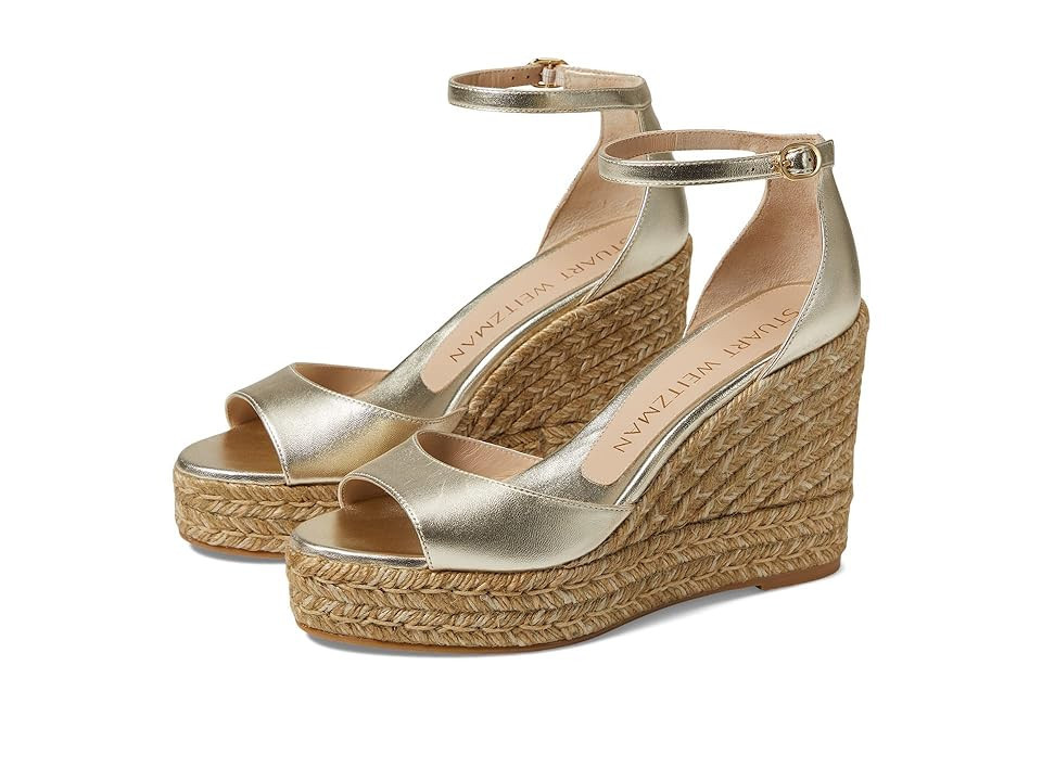 Stuart Weitzman Nudistcurve Espadrille Wedge (Platino 1) Women's Shoes | Zappos