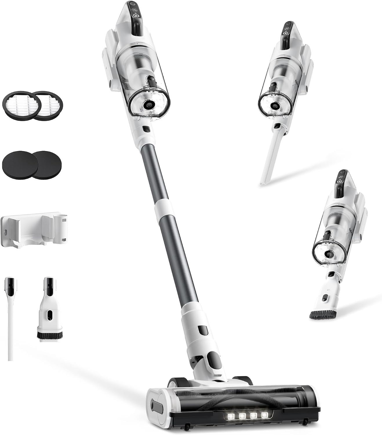 Cordless Vacuum Cleaner, Upgraded 650W 55KPa 70Mins Runtime Stick Vacuum Cordless, Self-Standing Lightweight Vacuum Cleaners for Home with LED Headlight Touch Screen, for Pet Hair/Carpet/Floor | Amazon (US)