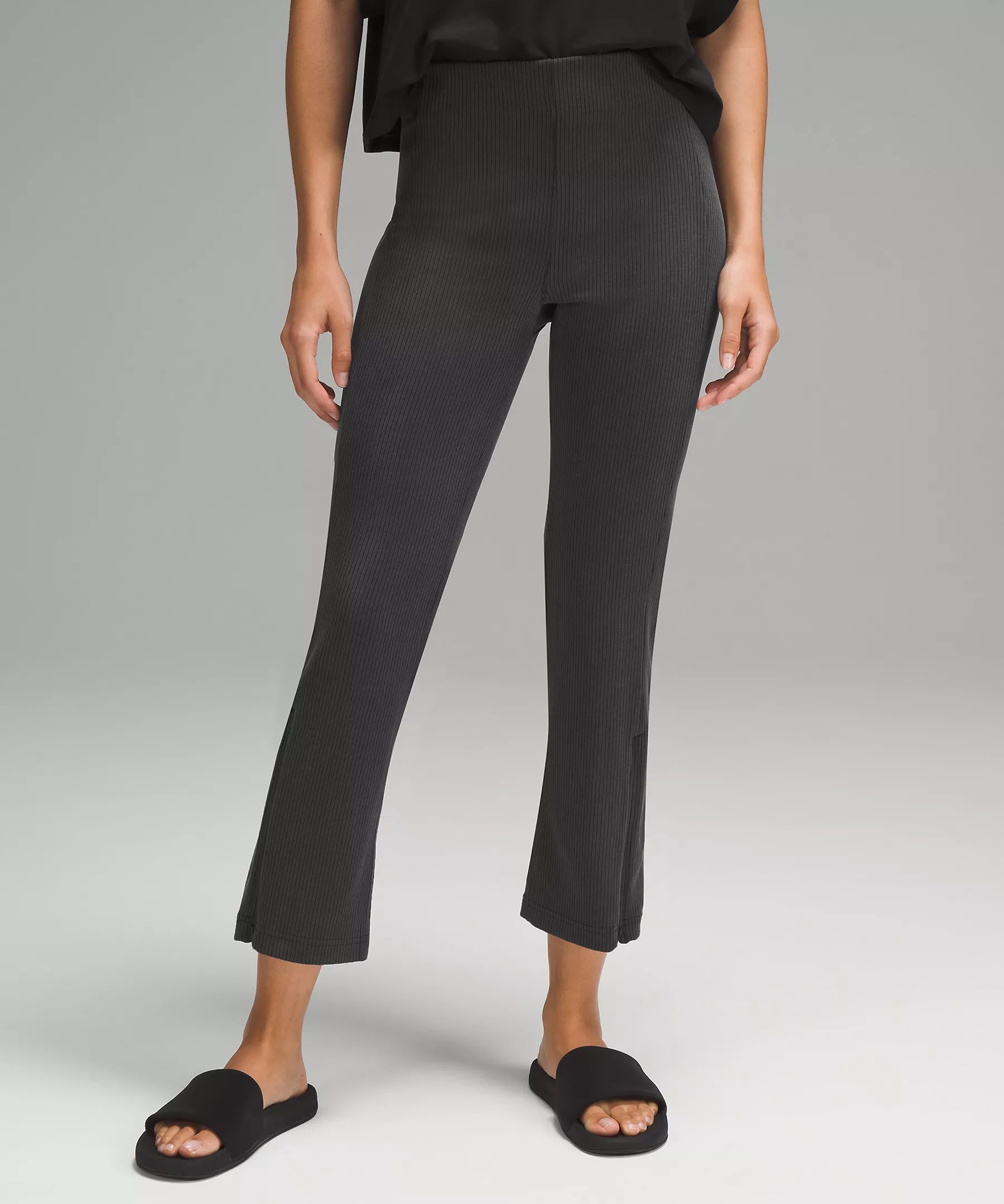 Ribbed Softstreme Zip-Leg High-Rise Cropped Pants 25" | Lululemon (US)