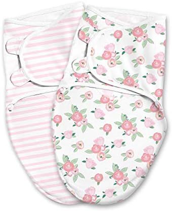 SwaddleMe Luxe Easy Change Swaddle – Size Small/Medium, 0-3 Months, 2-Pack (Water Color Floral) | Amazon (US)