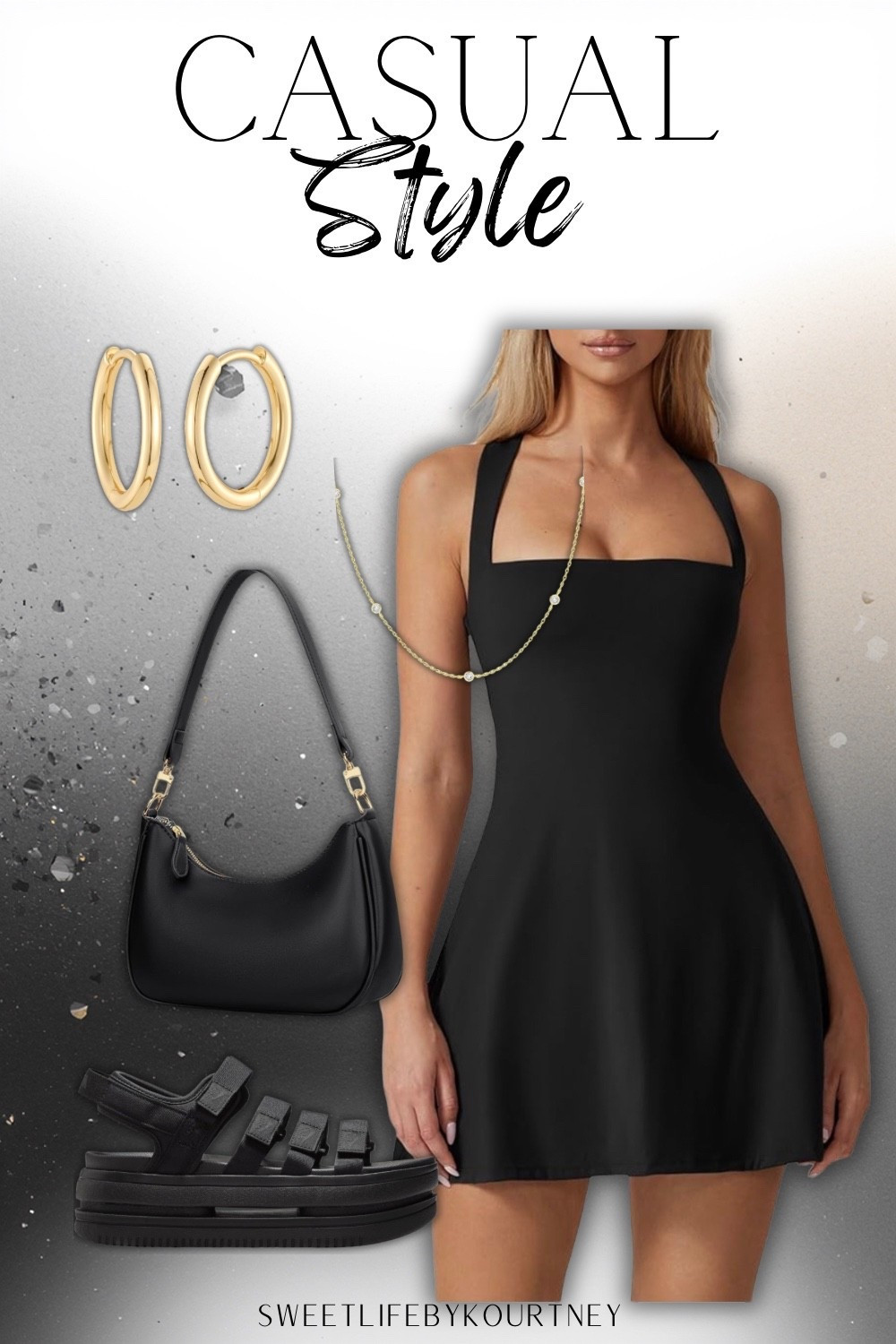 This Amazon casual black dress is the ultimate throw-on-and-go outfit that still looks put together. I styled it with comfy platform sandals, a sleek shoulder bag, and simple gold jewelry to keep it effortless but elevated. This is perfect for errands, casual dinners, travel days, or anytime you want easy chic without thinking too hard. Everything here is an Amazon find you’ll wear on repeat.

#AmazonFashion #CasualStyle #EverydayOutfits #SweetLifeByKourtney

#LTKootd #LTKPetite #LTKFindsUnder50