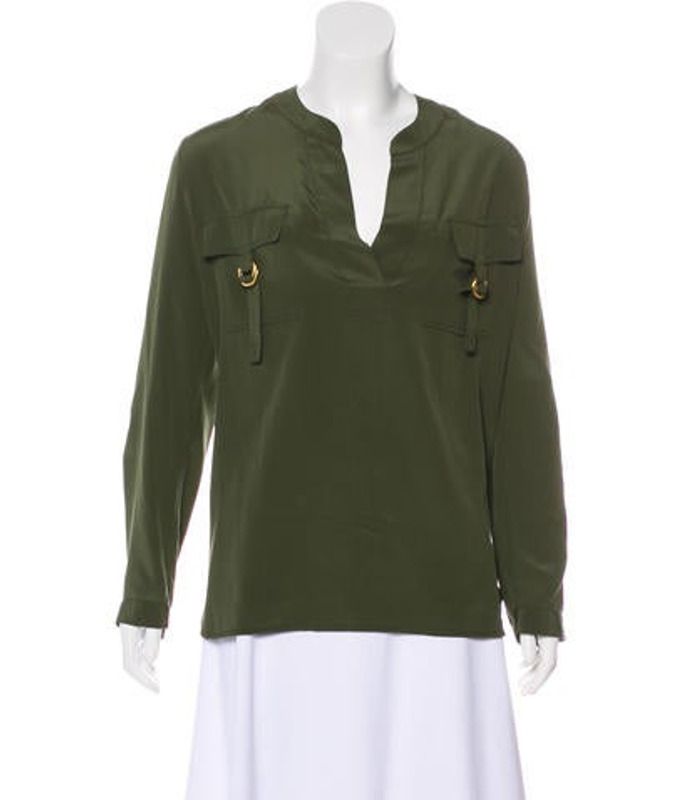 Diane von Furstenberg Danielle Silk Blouse Olive Diane von Furstenberg Danielle Silk Blouse | The RealReal