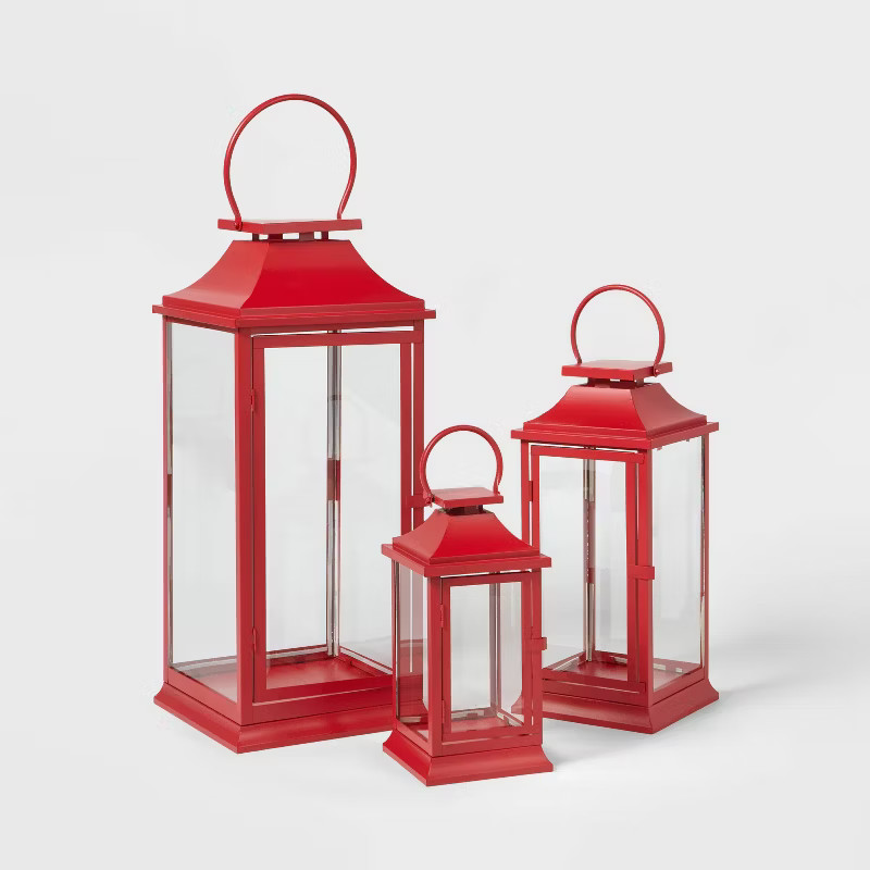 24" Decorative Metal Lantern Red - Wondershop™ | Target