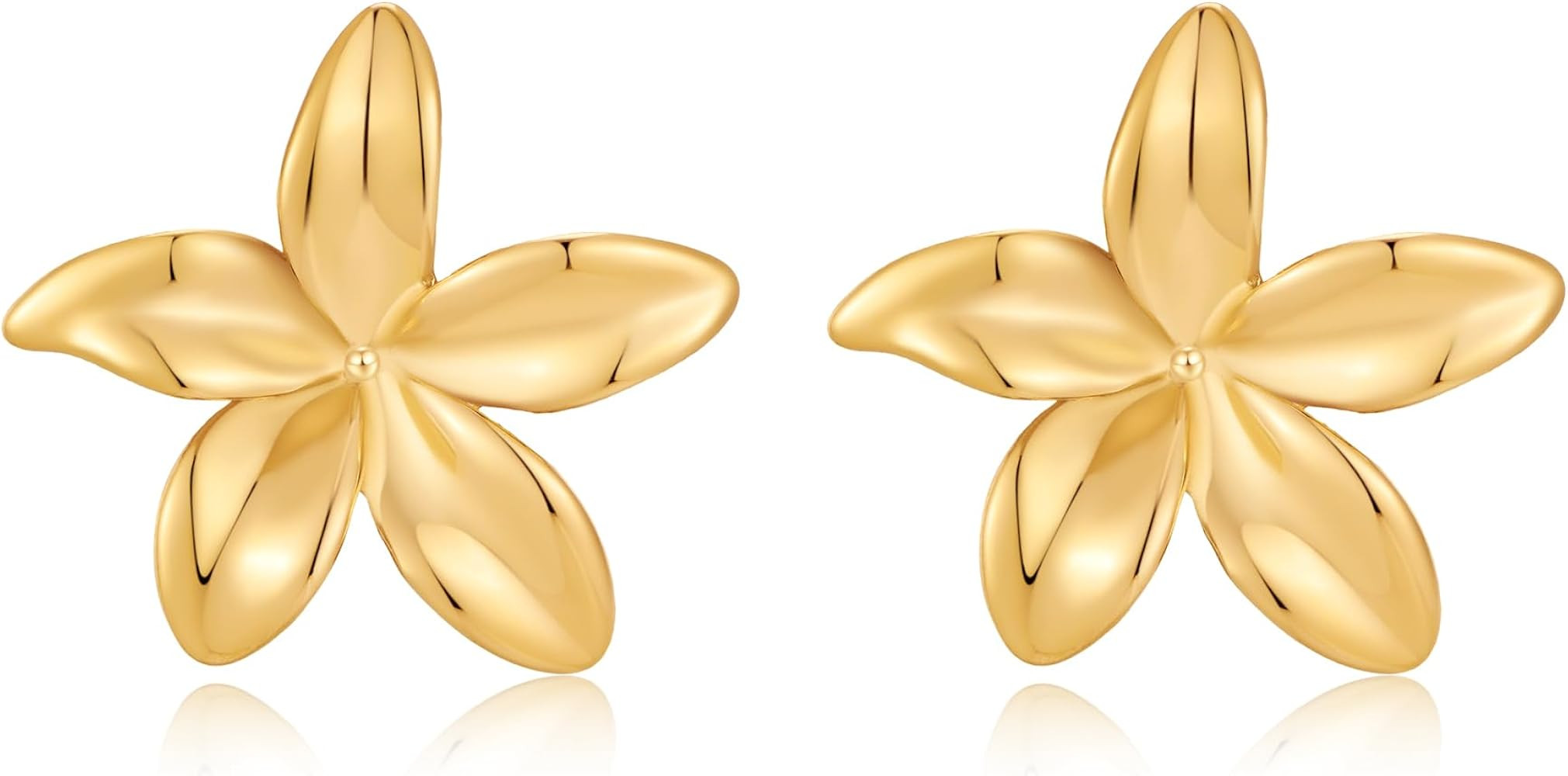 Gold Flower Stud Earrings for Women – Hypoallergenic Stainless Steel Stud Earrings – Trendy E... | Amazon (US)