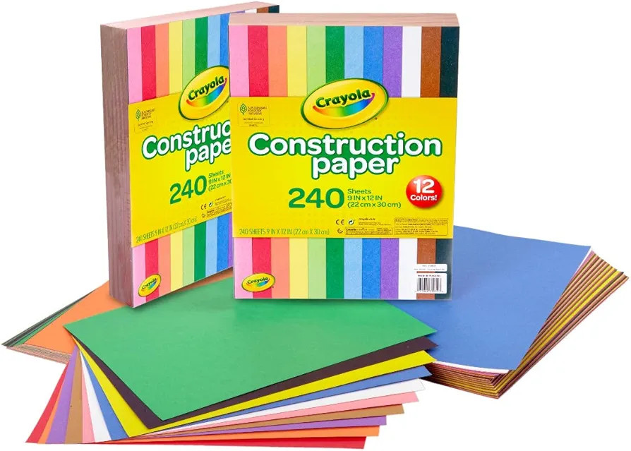 Crayola Construction Paper - 480ct (2pck), Bulk School Supplies For Kids, Classroom Supplies, Art... | Amazon (US)