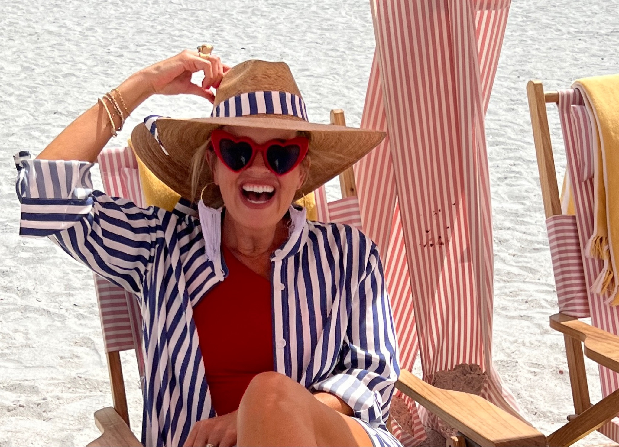 Summersalt swimwear, cover up perfect for your next vacation✔️🌴☀️🌊

Red one shoulder swim suit 
Fits tts 

Blue strip satin shirt dress button up with belt  (I used belt as a hat tie)

Lack of color hat,  straw hat one of my favorites and best seller

Red heart sunglasses Amazon $10-12.99

#swimsuit #swimsuitcoverups

#LTKstyletip #LTKtravel #LTKswim