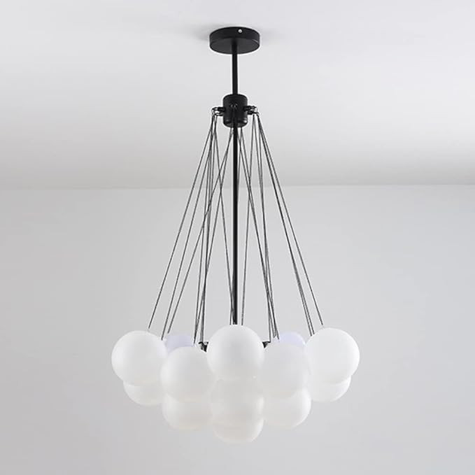 LITFAD Modern Stylish Bubble Ball Chandelier Ivory Glass 37 Lights LED Pendant Light Dining Room ... | Amazon (US)