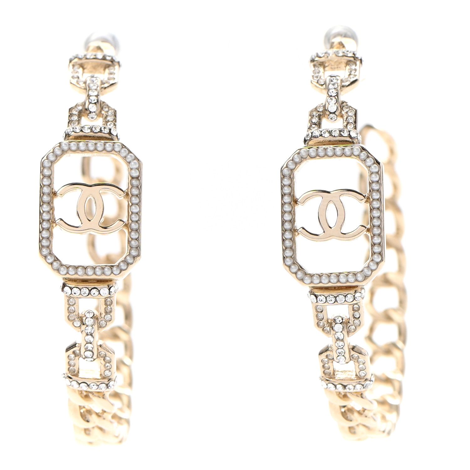 CHANEL

Crystal CC Vendome Hoop Earrings Gold | Fashionphile
