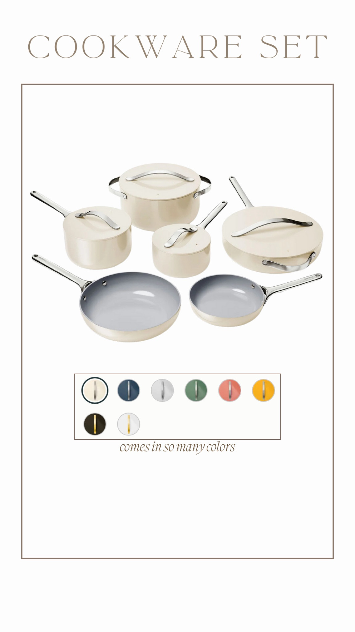 My cookware set I use & love from Caraway. They come in so many colors and can be bought as bundles or individually.


Non stick cookware,  pots and pans, gifts for the chef

#LTKFamily #LTKGiftGuide #LTKHome