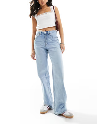 Stradivarius 90s baggy dad jeans in light blue | ASOS (Global)
