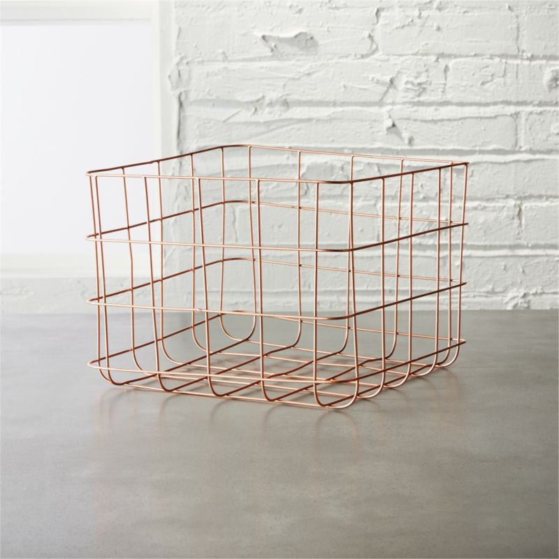 copper wire storage basket | CB2
