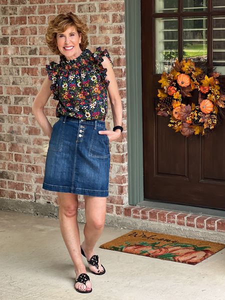 This fall top and denim mini skirt are perfect for fall! I paired them with patent Tory Burch sandals since it’s still warm where I live.

#LTKfindsunder100 #LTKSeasonal #LTKstyletip