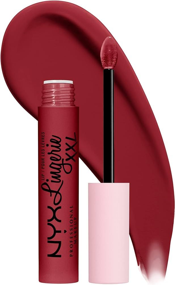 NYX PROFESSIONAL MAKEUP Lip Lingerie XXL Matte Liquid Lipstick - It's Hotter (Warm Mahogany Red) | Amazon (US)