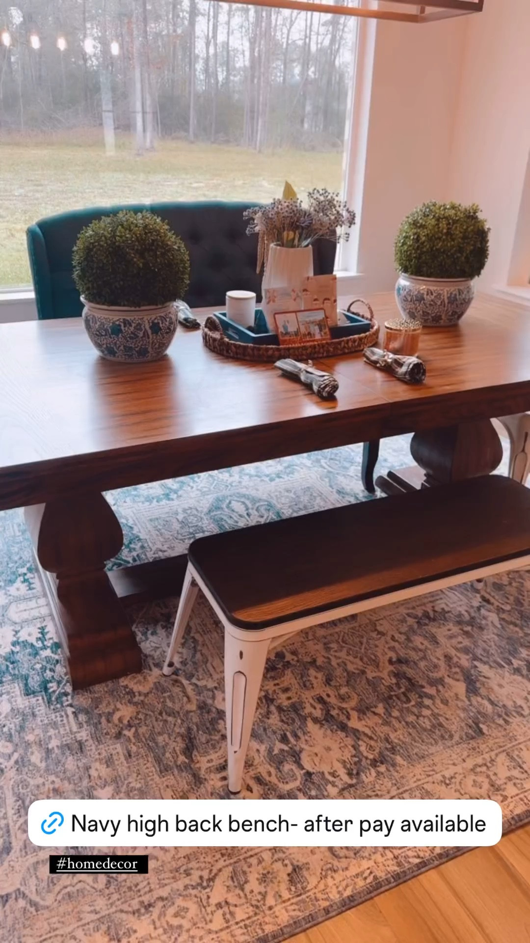 Dining Room Table Navy high back bench - #homedecor #wayfair #bench #navy

#LTKWatchNow #LTKHome