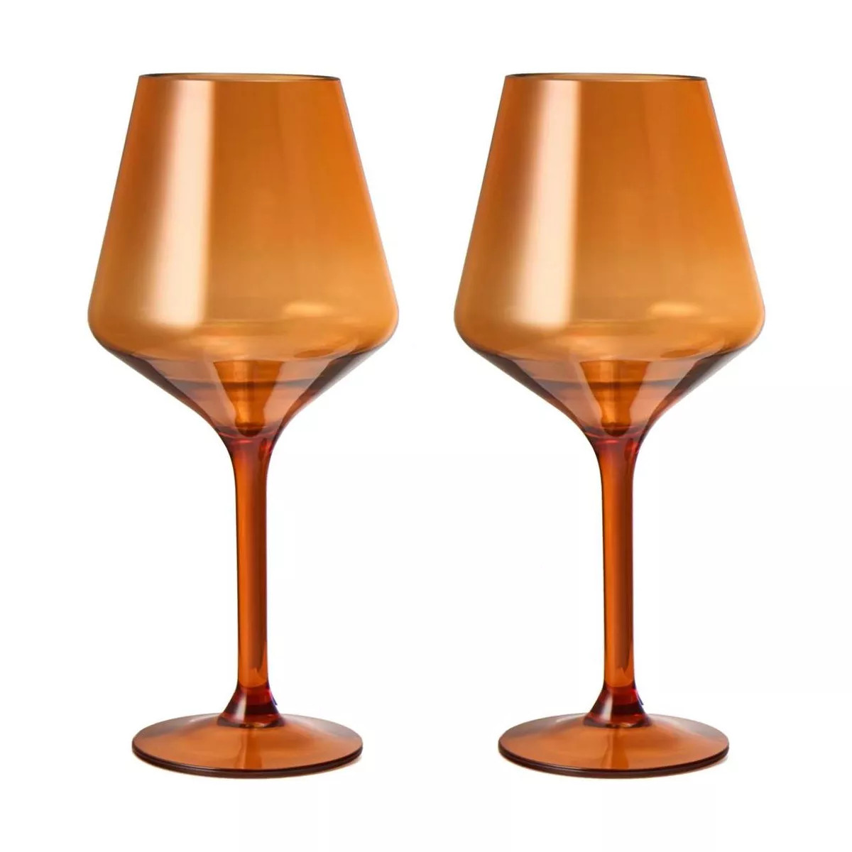 The Wine Savant Shatterproof Burnt Orange Acrylic Wine Glasses, Stylish & Luxurious Design, Uniqu... | Target