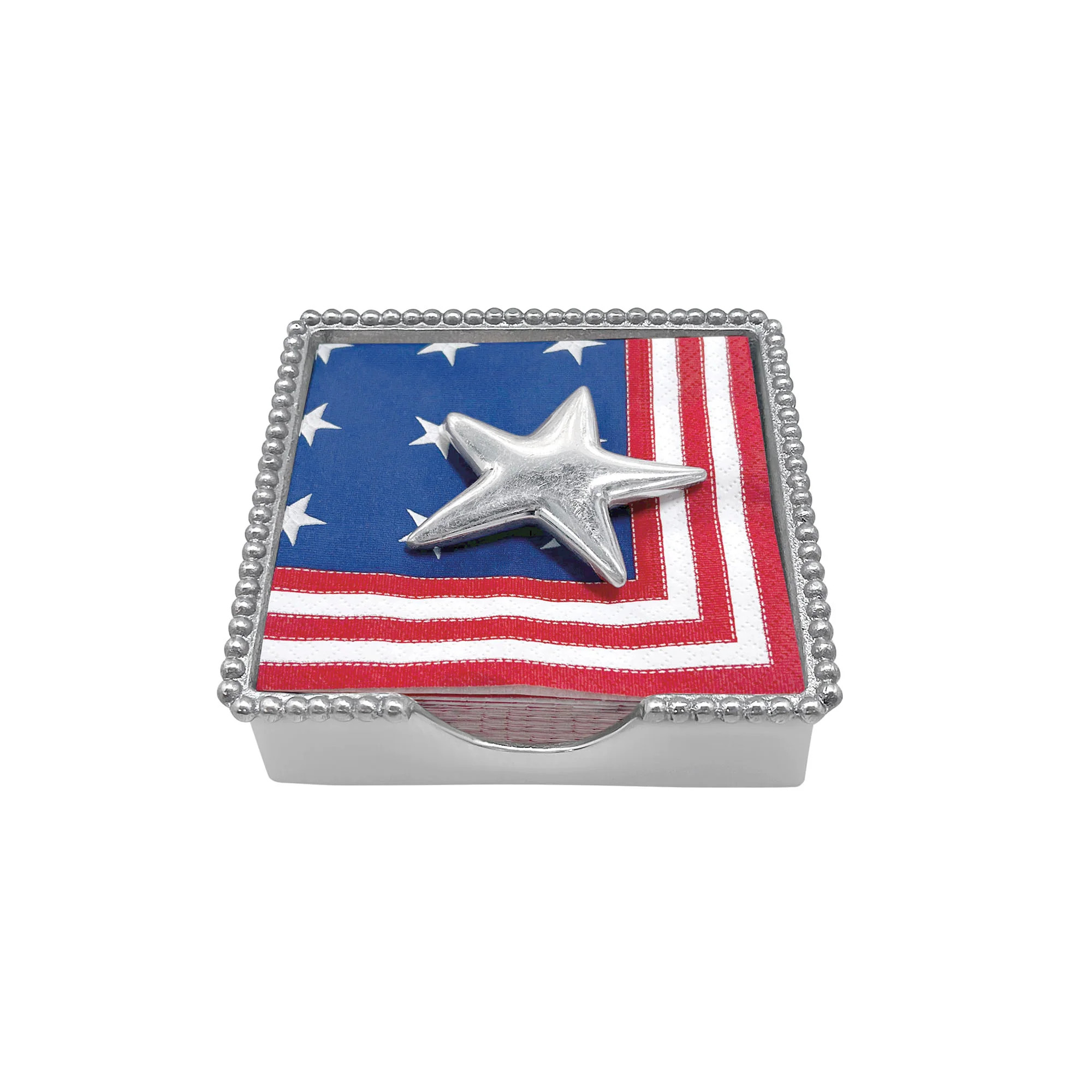 Stars and Stripes Star Beaded Napkin Box Set | Mariposa