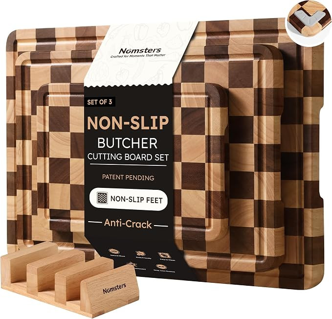 3 Packs Cutting Boards for Kitchen Checkered Cutting Board Acacia Wood Charcuterie Board Serving ... | Amazon (US)