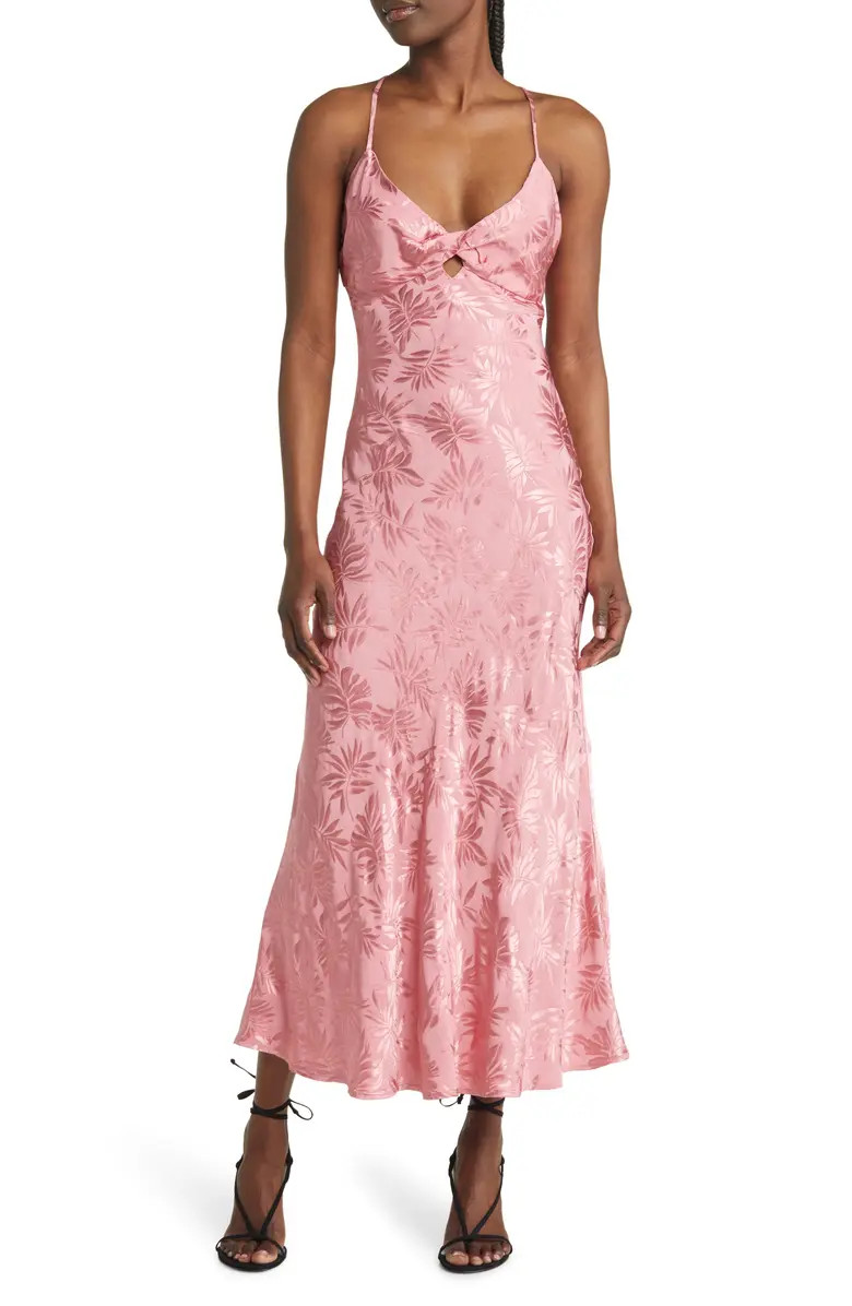 Vacation Views Palm Print Jacquard Midi Dress | Nordstrom