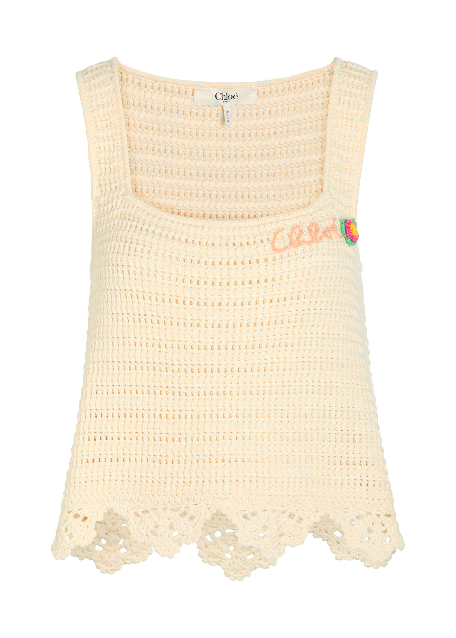 Logo-intarsia crochet cotton top | Harvey Nichols