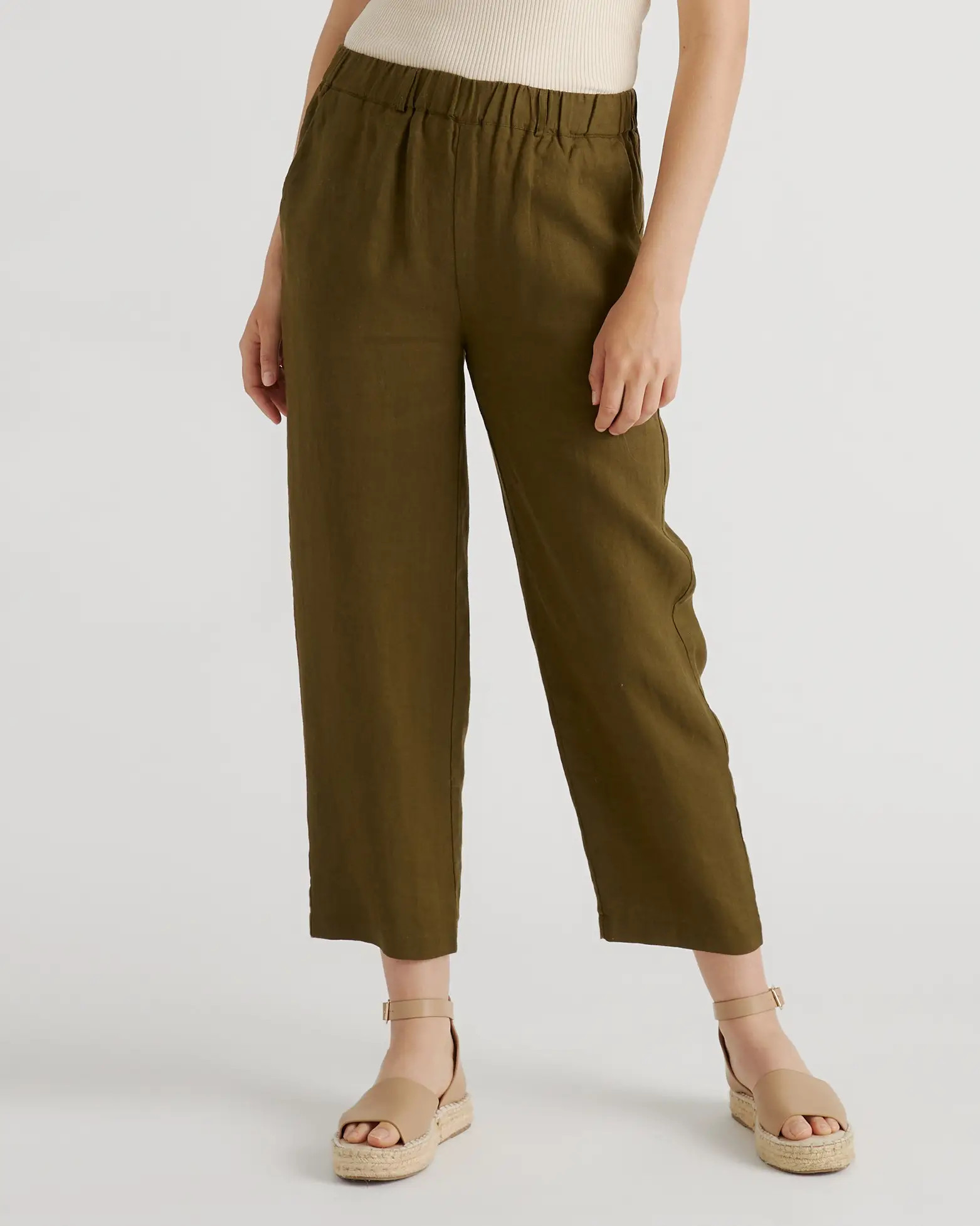 100% European Linen Pants in Martini Olive | Quince